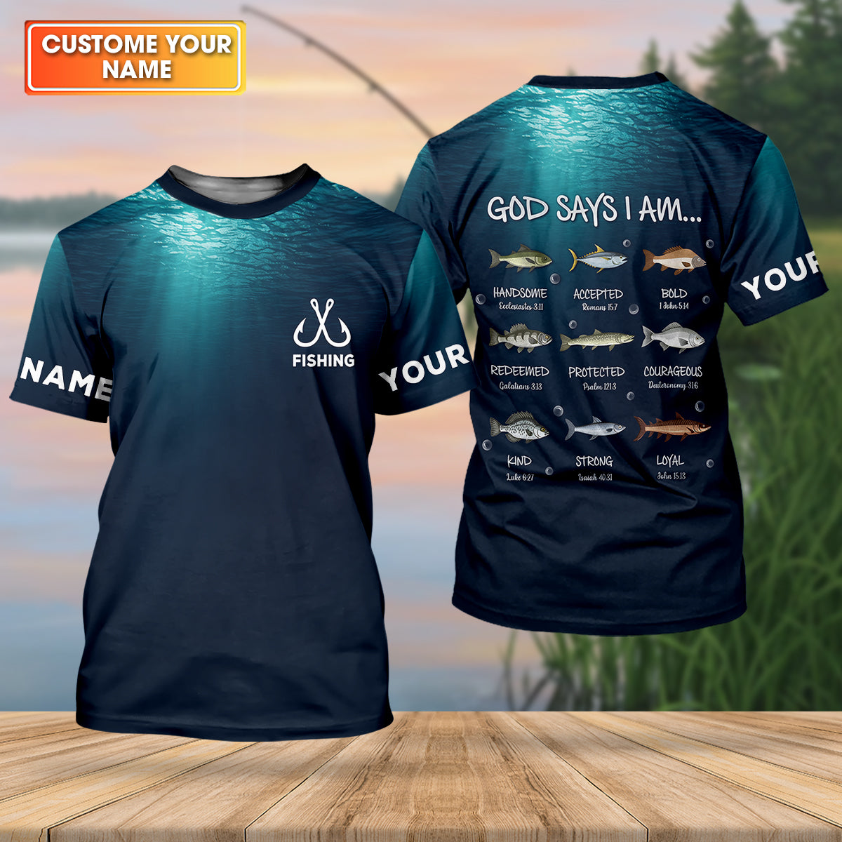 God Says I Am Fishing Bible Funny Fishing Shirt, Fishing UPF Shirts, Christian Fishing Shirts For Men