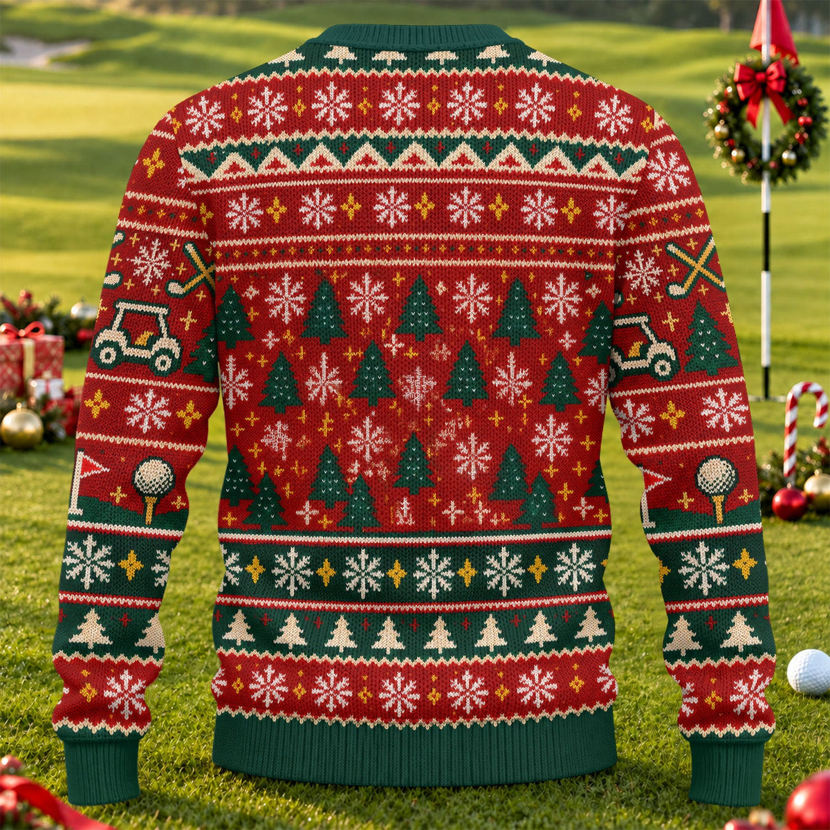 Santa Swinging All The Way Ugly Christmas Sweater, Christmas Sweaters, Golf Gifts