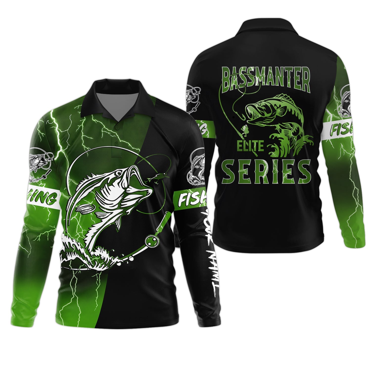 Bassmanter Elite Series, Fishing UV Shirts, Men Jersey, Men Button Down Shirt, Men Long Sleeve Shirt
