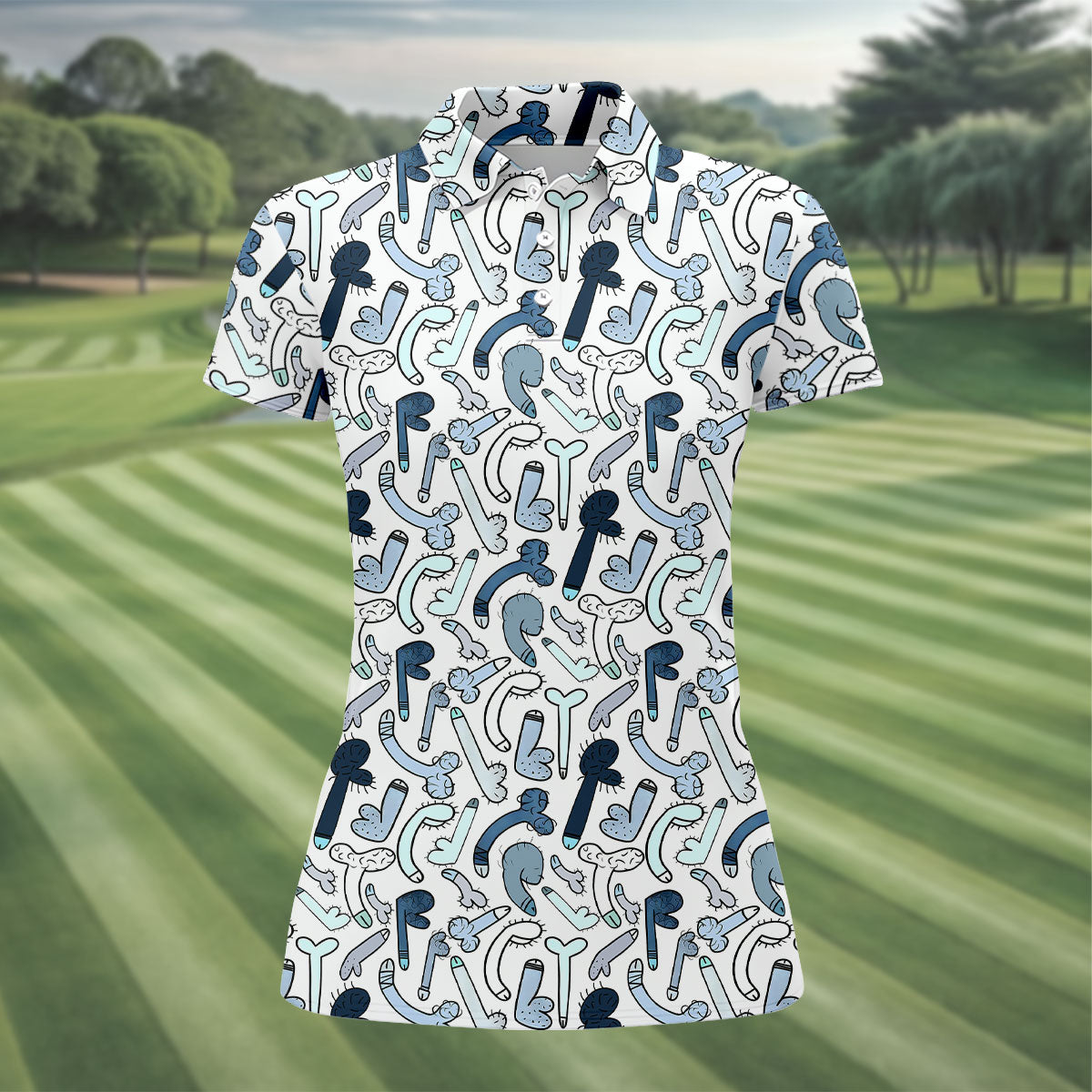 Adult Humor Hawaiian Golf Shirt, Dirty Funny Ladies Golf Tops, Golf Shirt For Women