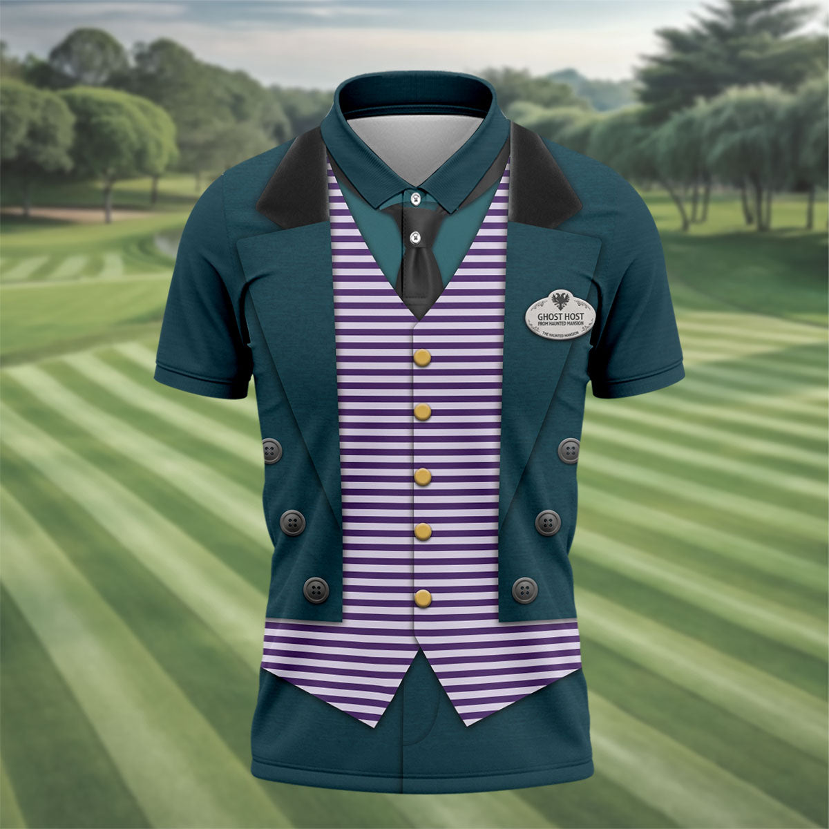 Ghostly Butler Costume Halloween Polo Shirt, Polo Shirts For Men, Mens Golf Shirts
