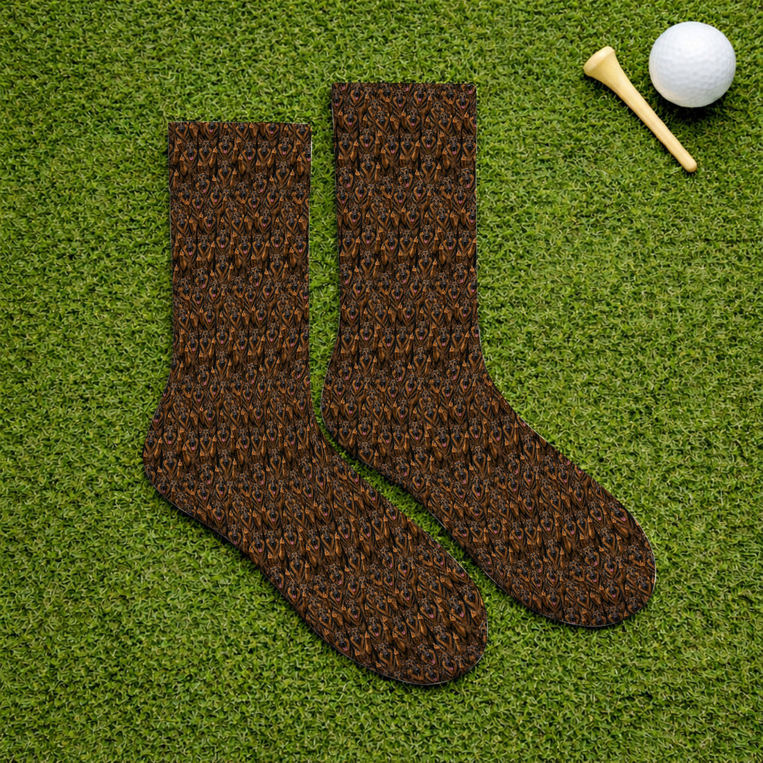 German Shepherd Pattern Golf Socks, Funny German Shepherd Sock, Dog Lover Golf Gift