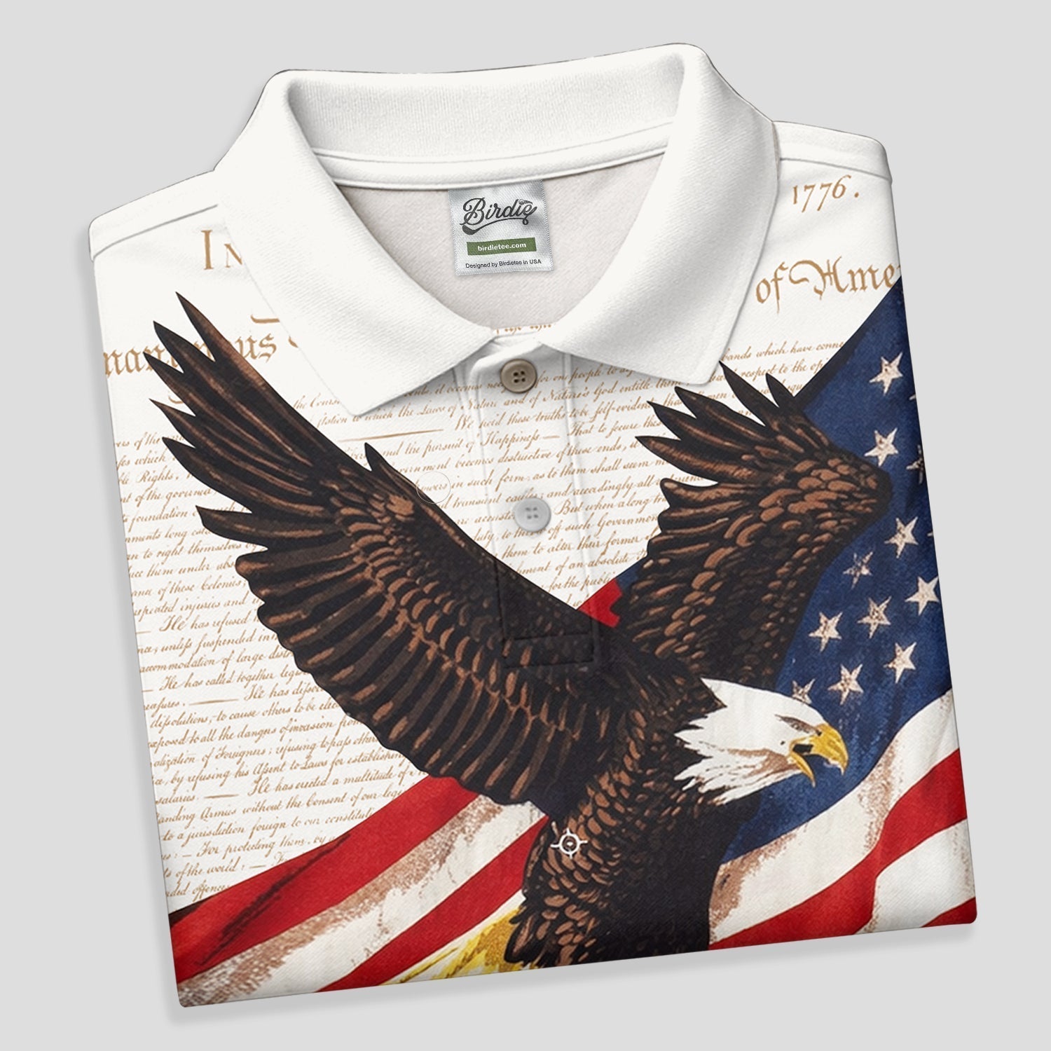 American Flag And Eagle Patriotic Pride Women's Golf Tops, 250th Anniversary Patriotic Ladies Golf Shirts