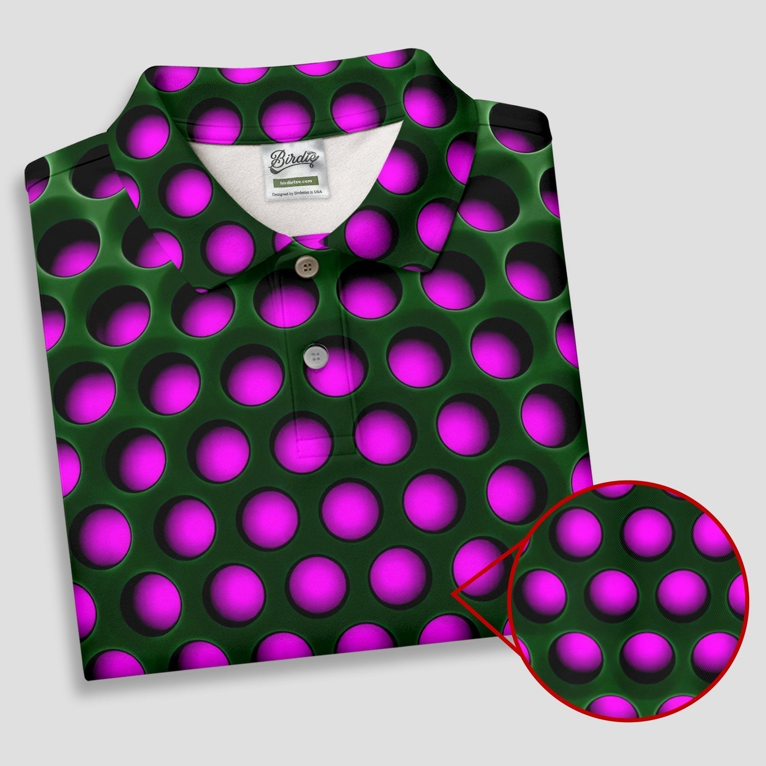 3D Effect Circular Pattern Purple Golf Shirt, Cool Golf Outfit, Women Golf Top, Ladies Golf Shirts