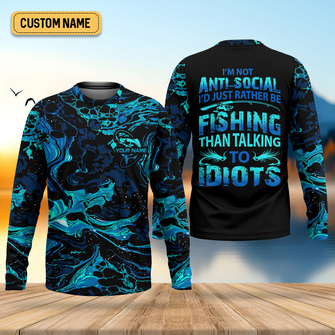I'd Just Rather Be Fishing Than Talking To Idiots Funny Fishing Shirt, SPF Shirt For Men, Men's Fishing Shirt