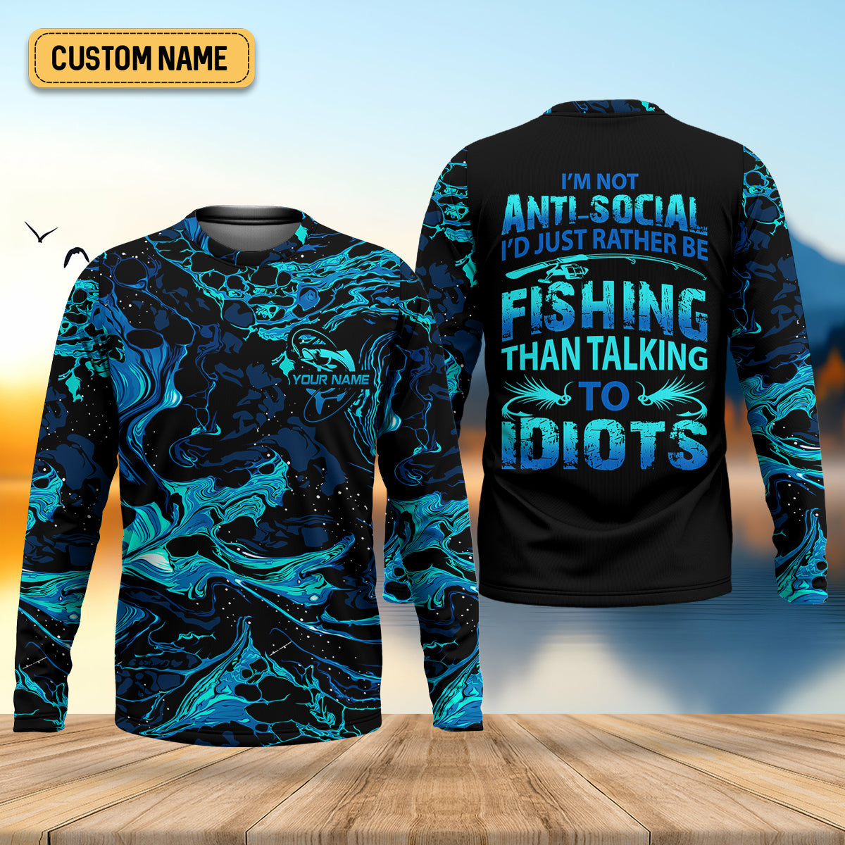 I'd Just Rather Be Fishing Than Talking To Idiots Funny Fishing Shirt, SPF Shirt For Men, Men's Fishing Shirt