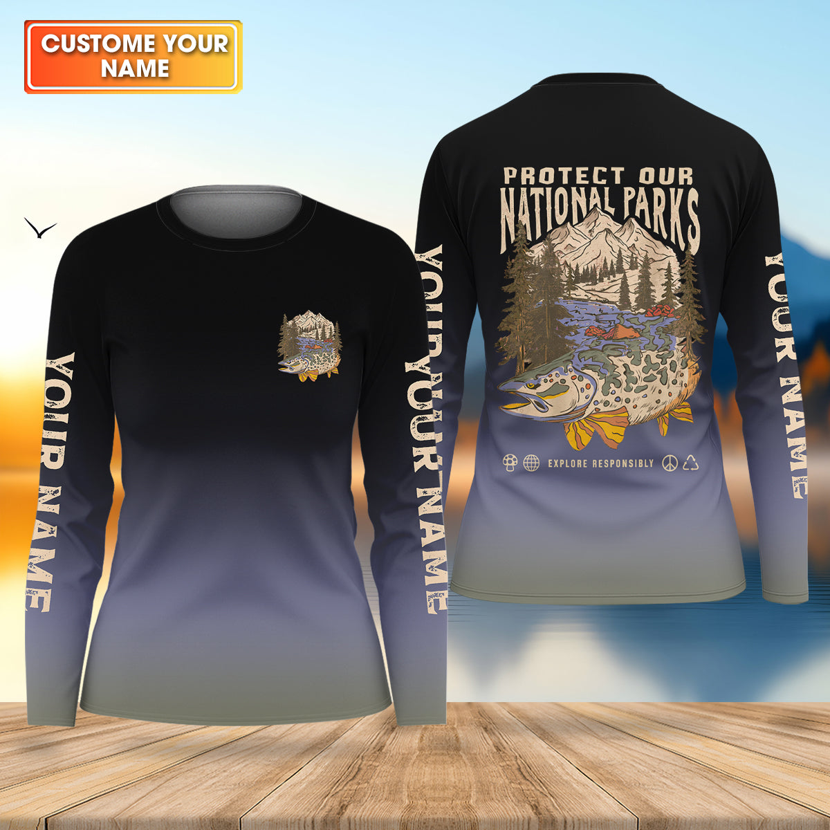 Protect Our National Parks Fishing UPF Shirts, Female Fishing Shirts, Fishing Shirt For Women