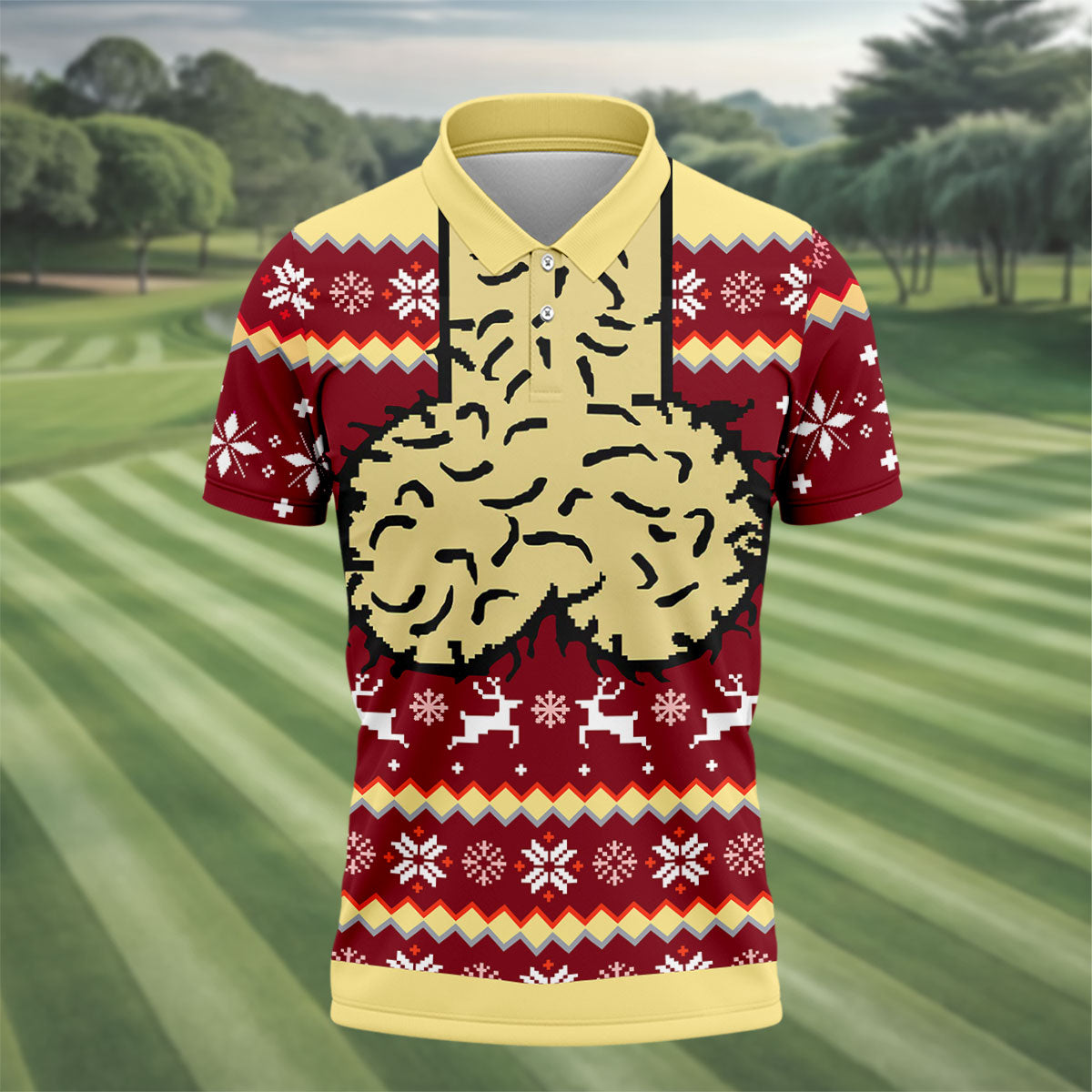 Funny Rude Middle Finger Ugly Christmas Golf Shirt, Ugly Christmas Shirt, Christmas Golf Shirt