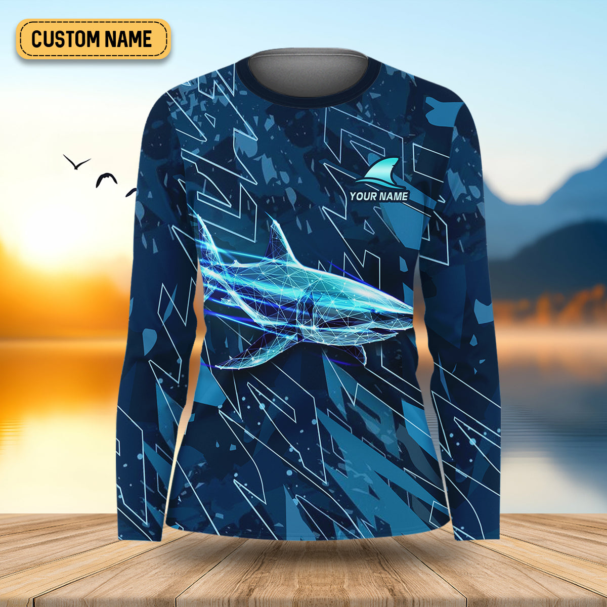 Be A Shark Stay Hungry Never Settle Blue Fishing Shirt, Fishing Shirt For Women, Women SPF Shirt