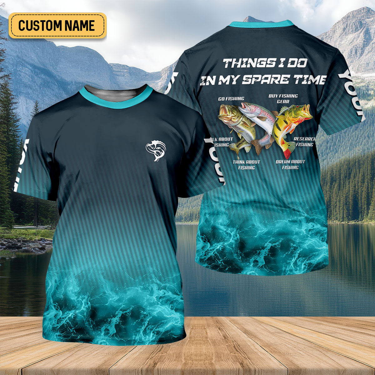 Personalized Fishing Shirt for Men, Funny Angler Long Sleeve UPF Shirt, Things I Do in My Spare Time Fisherman Gift