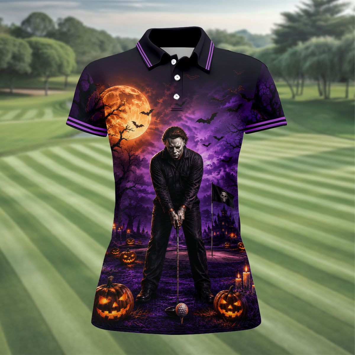 You Can't Kill The Bogeyman Halloween Polo Shirt, Printed Golf Shirt, Ladies Golf Tops