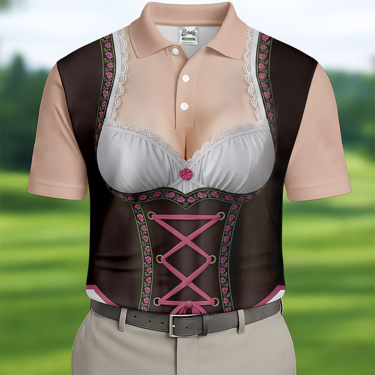 Funny Oktoberfest Costume Lederhosen Polo Shirt, Mens Golf Polo, Golf Shirts For Men