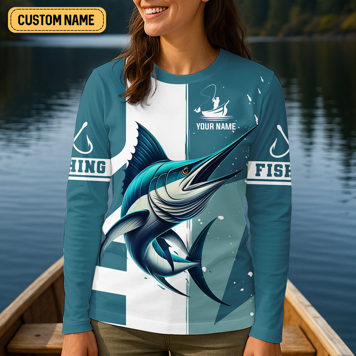 I Fish So I Don't Choke People Blue Marlin Fishing Women SPF Shirt, Women Fishing Shirt, Female Fishing Shirts