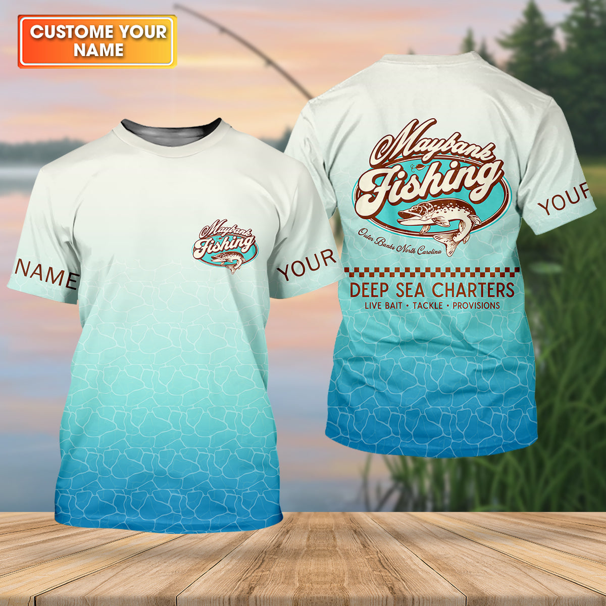 Maybank Fishing Deep Sea Charters Funny Fishing Shirt, Fishing UPF Shirts, Fishing Shirts For Men