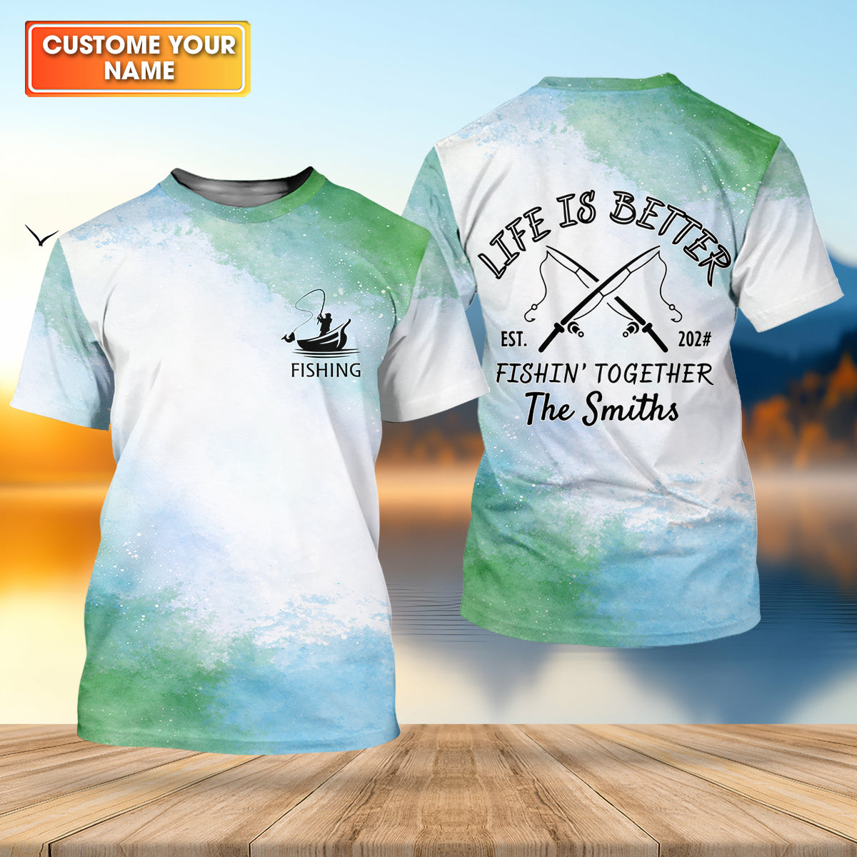 Life Is Better Fishing Together Personalized Fishing Shirt, Fishing UPF Shirts, Fishing Gift for Men