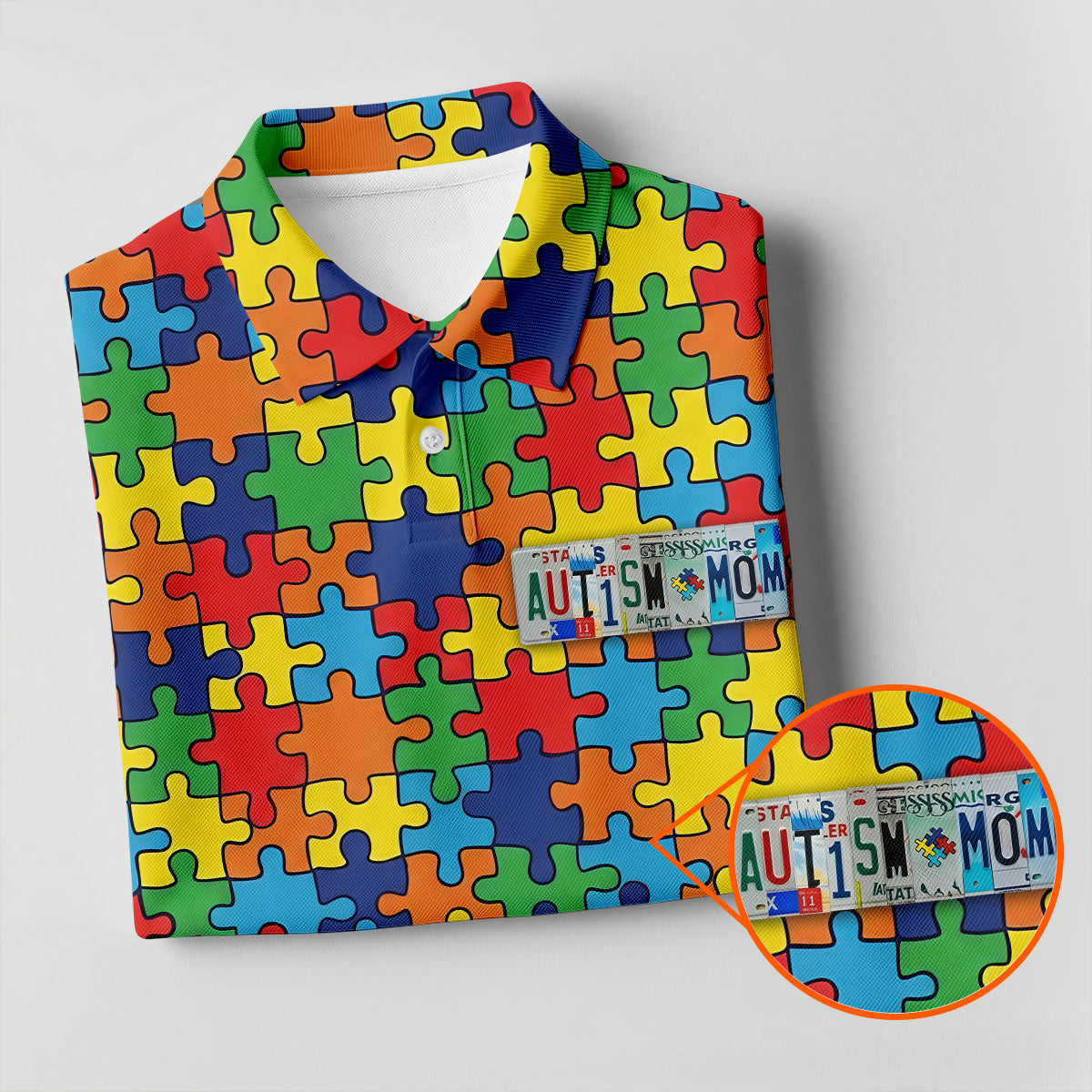 Autism Mom Colorful Puzzles Women's Golf Tops, Golf Shirt For Women, Unique Mother's Day Gifts