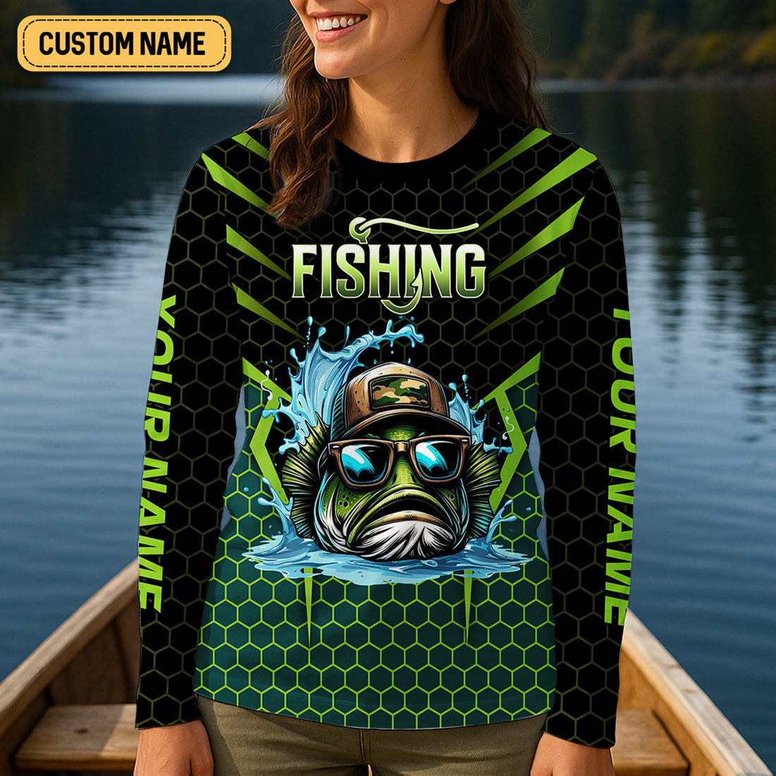 Basshole Funny Fishing Shirt, Camouflage Fishing Shirts, Women SPF Shirt, Hooded Fishing Shirt
