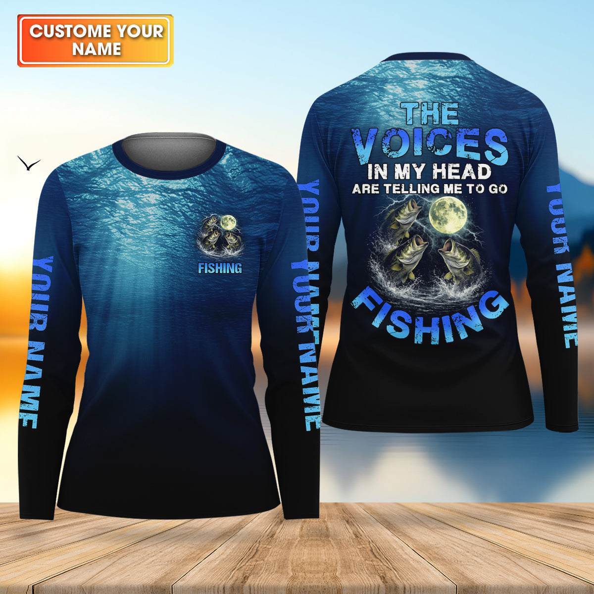 The Voices In My Head Are Telling Me To Go Fishing Funny Fishing Shirt, Fishing UPF Shirts, Women Fishing Shirt