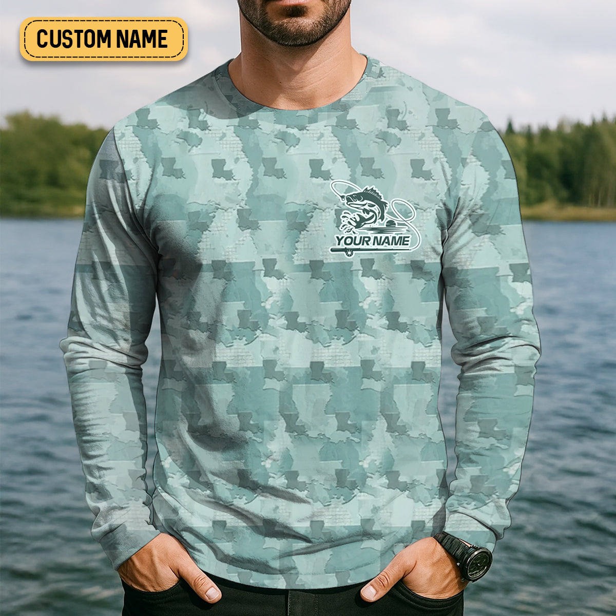 Florida Camo Fishing UPF Shirts, Performance Fishing Shirts, Fishing Gifts For Men, Men's Fishing Shirt