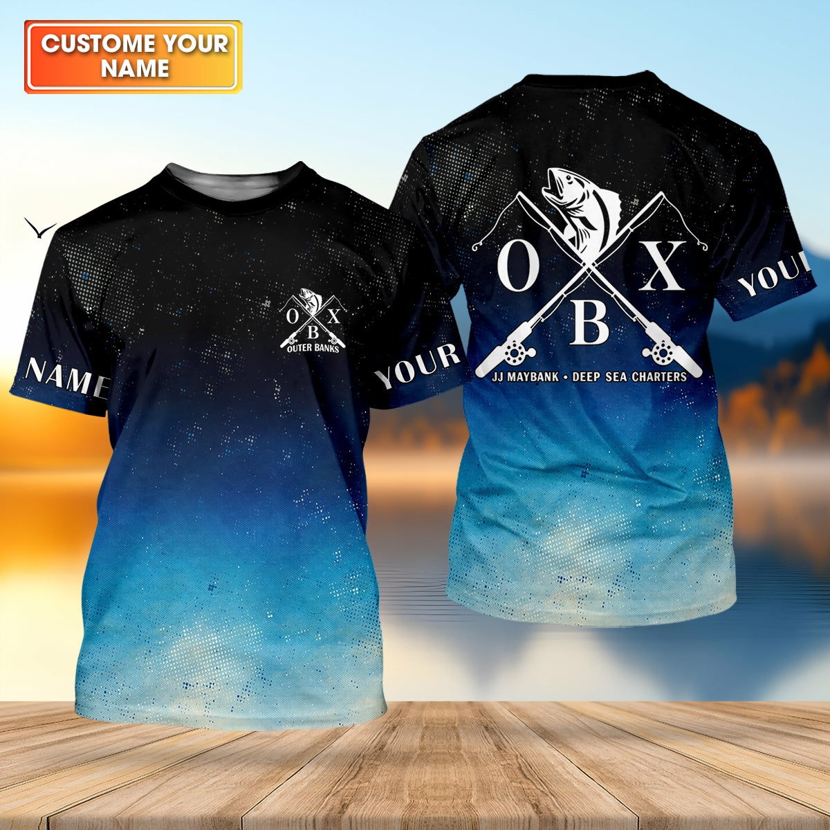 JJ Maybank Deep Sea Charters Outer Banks Fishing UPF Shirts, Fishing Movie Fishing Gift for Men
