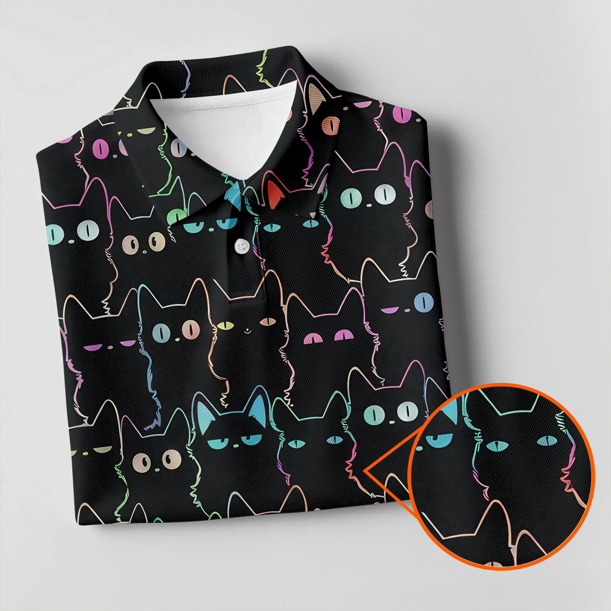 Neon Cat Funny Golf Shirt, Cute Golf Outfit, Women's Golf Tops, Ladies Golf Shirts, Women's Polo Shirt
