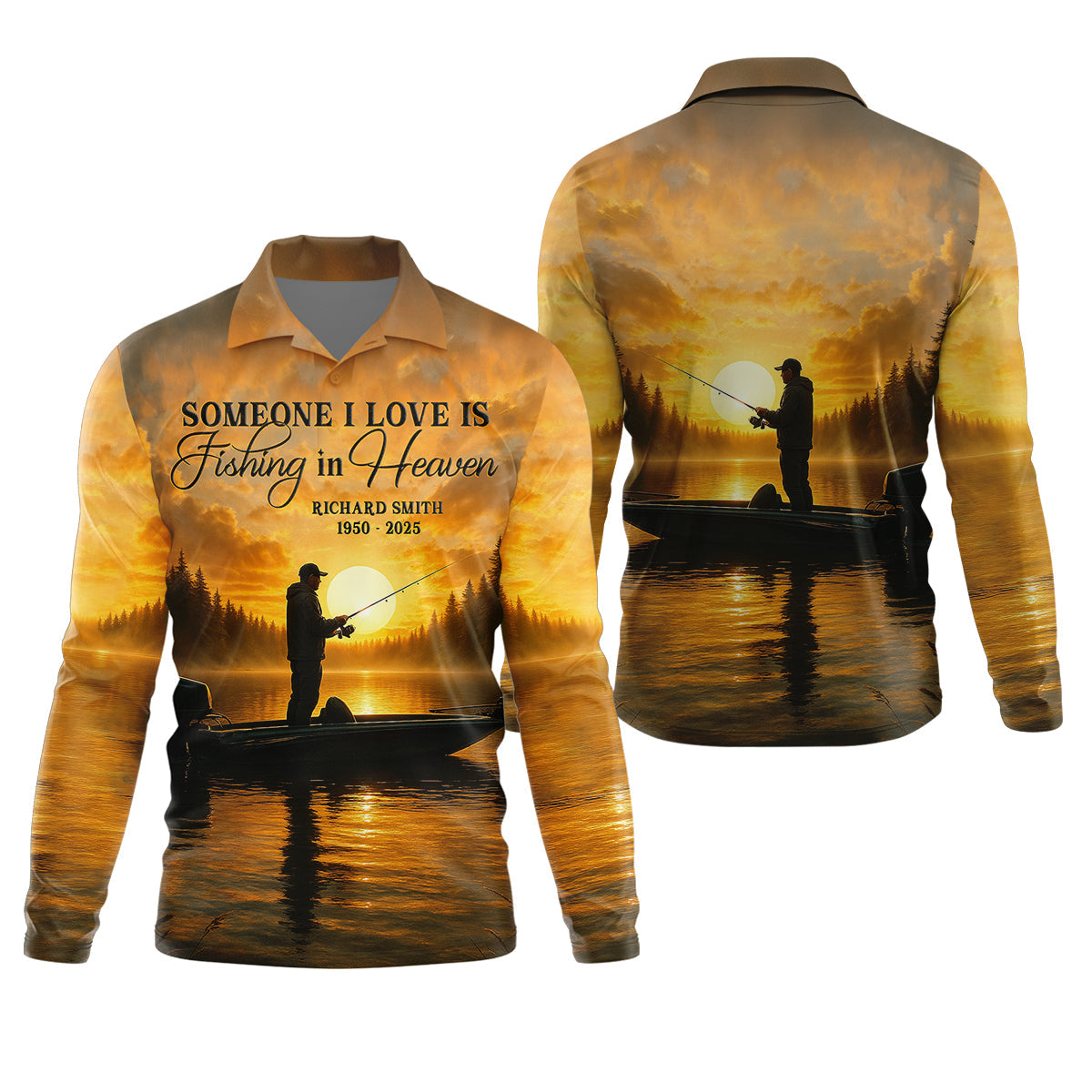 Someone I Love Is Fishing In Heaven Fishing Memorial SPF Shirt For Men, Gift For Fisherman