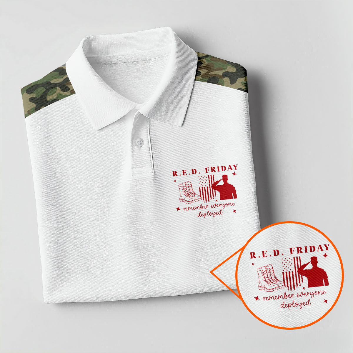 RED Friday Camo White Patriotic 4th Of July Golf Shirt, 250th Anniversary Golf Shirt For Women