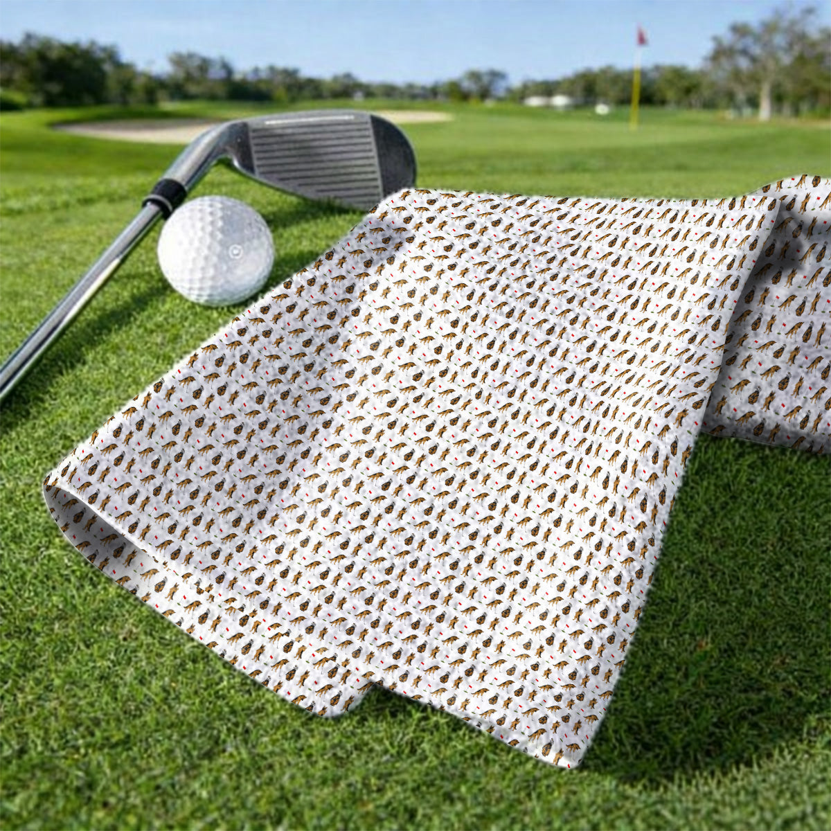 German Shepherd Pattern Golf Towels, Funny Dog Golf Towel, Golf Gift For Golfer