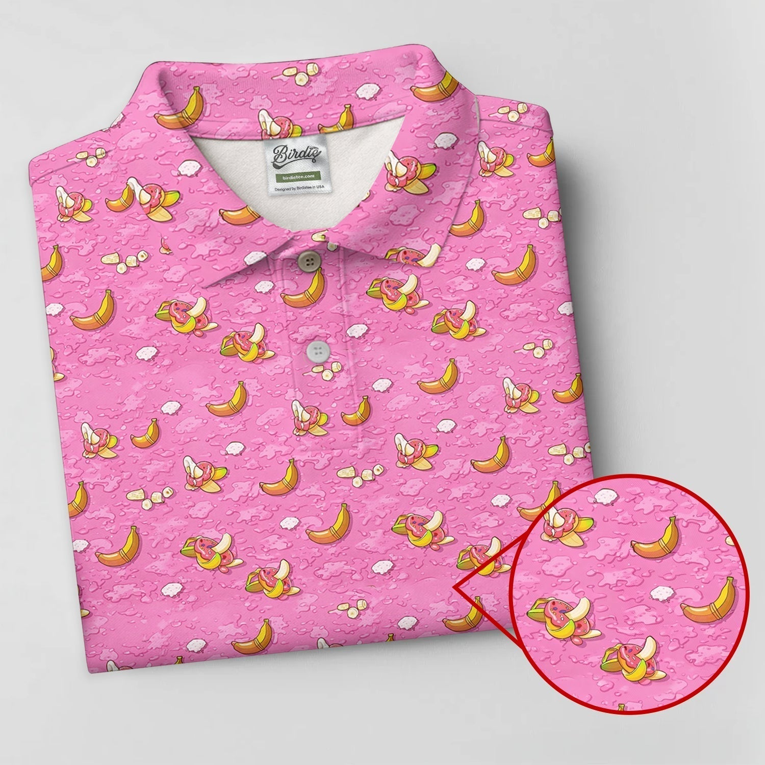 Banana And Donut Dirty Humor Pink Golf Shirt, Fun Women's Golf Shirts, Valentines Golf Gift, Ladies Golf Polos