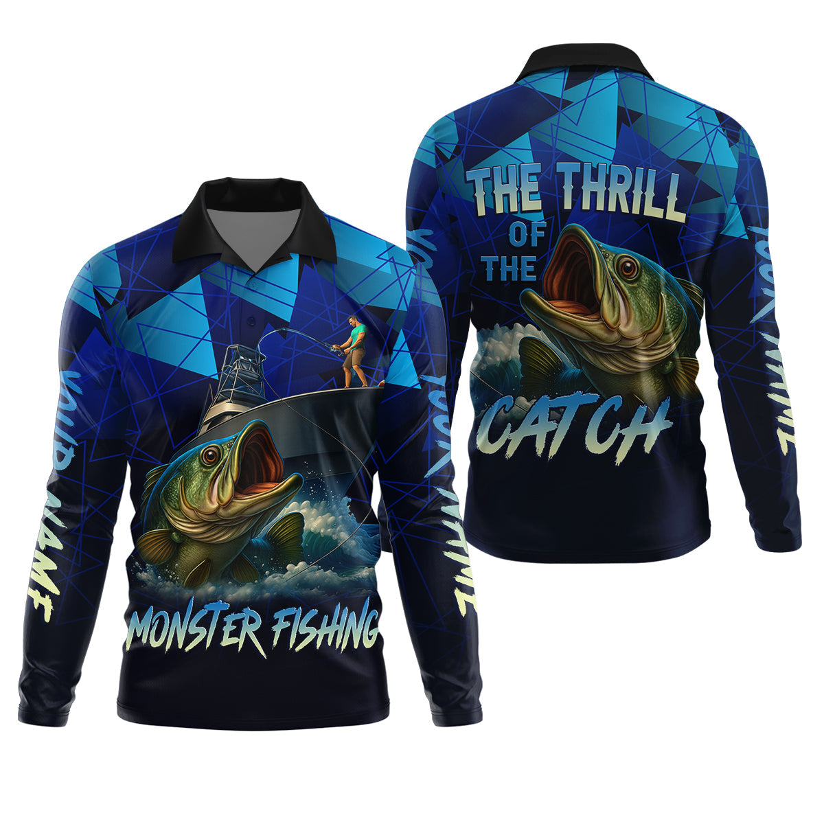 Monster Fishing SPF Shirts, The Thrill of The Catch Fishing Shirts For Men, Funny Fisherman Gift