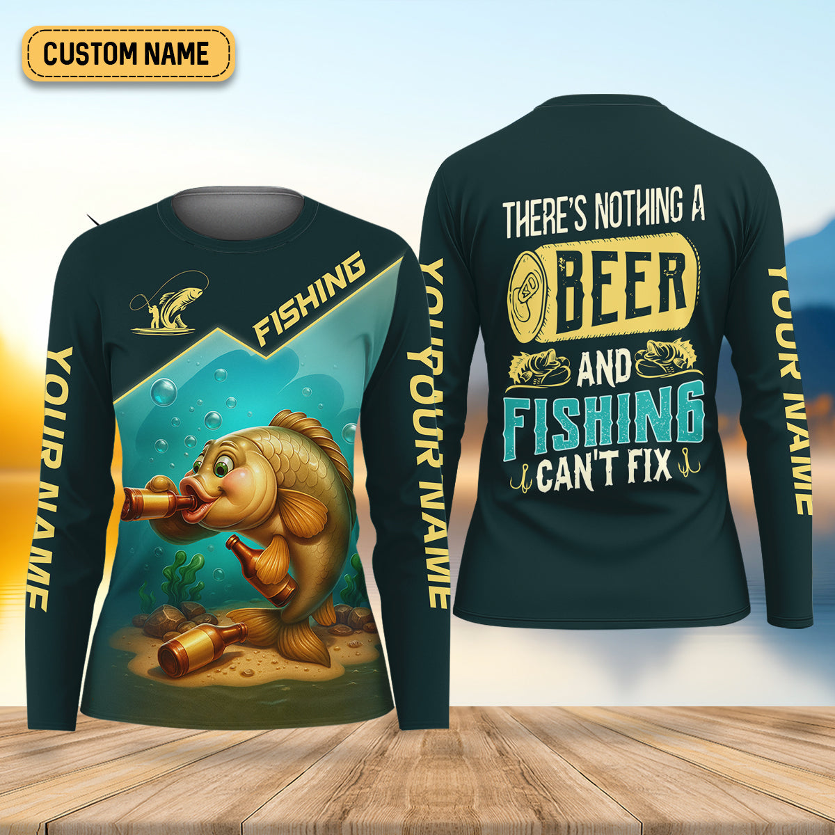 There's Nothing A Beer And Fishing Can't Fix Women SPF Shirt, Fishing Shirt For Women