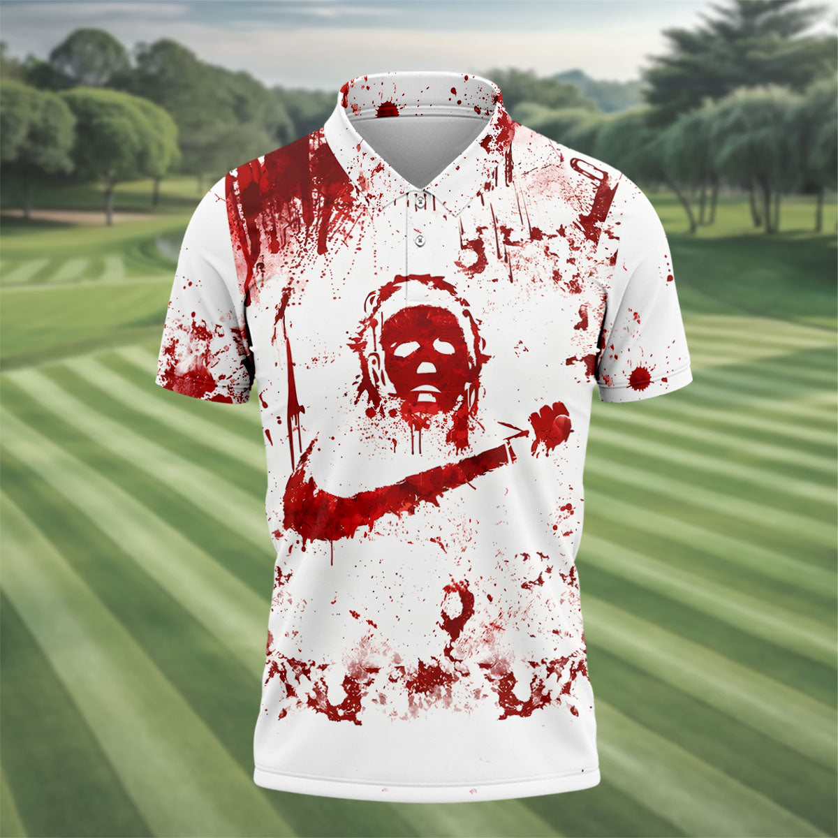 Just The Tip I Promise Halloween Horror Polo Shirt, Mens Golf Polo, Mens Golf Shirts