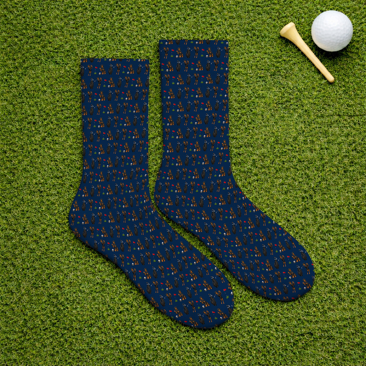 Funny Rottweiler Golf Socks, Rottweiler Pattern Golf Sock, Dog Dad Golf Shirt