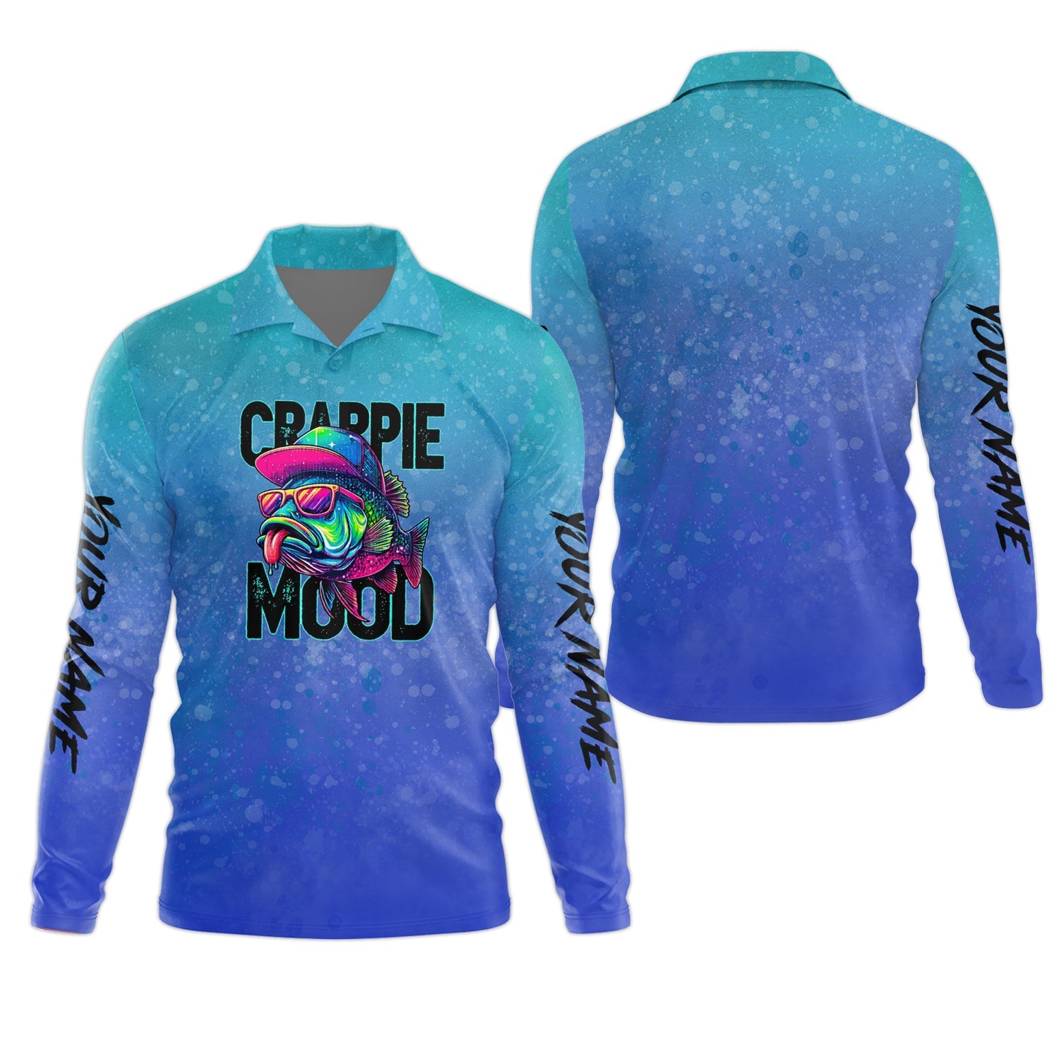 Crappie Mood Blue Neon Fishing UPF Shirts, Fishing Jersey, Funny Fishing Shirt, Gift For Fisherman