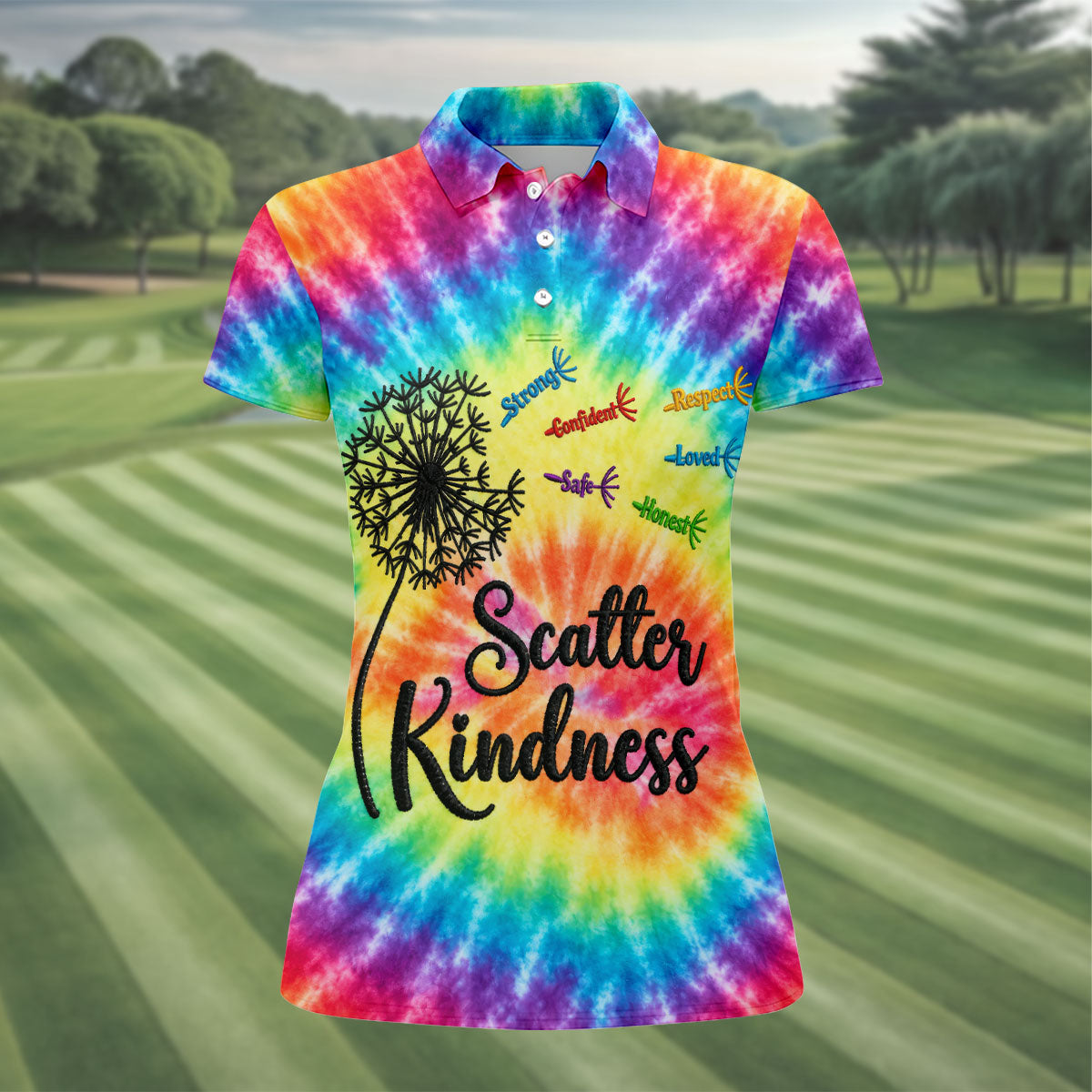 Scatter Kindness Suicide Awareness Polo Shirt, Womens Golf Tops, Golf Polo For Women