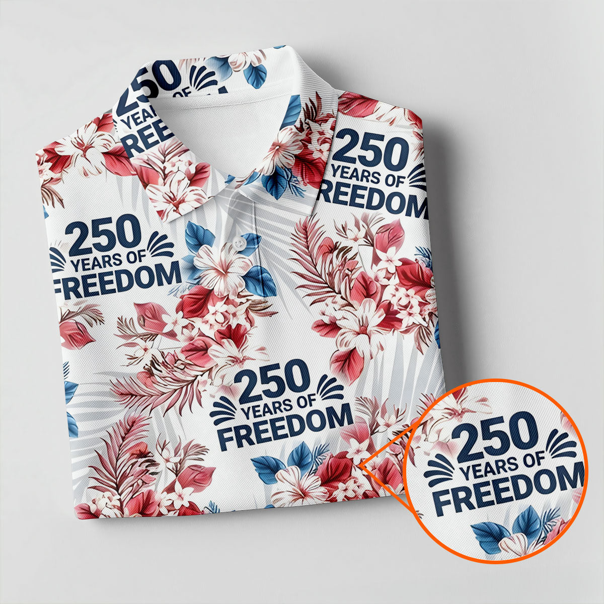 250 Years Of Freedom Tropical Vibe Retro Golf Shirt, Ladies Golf Tops, 4th Of July Golf Shirt For Women