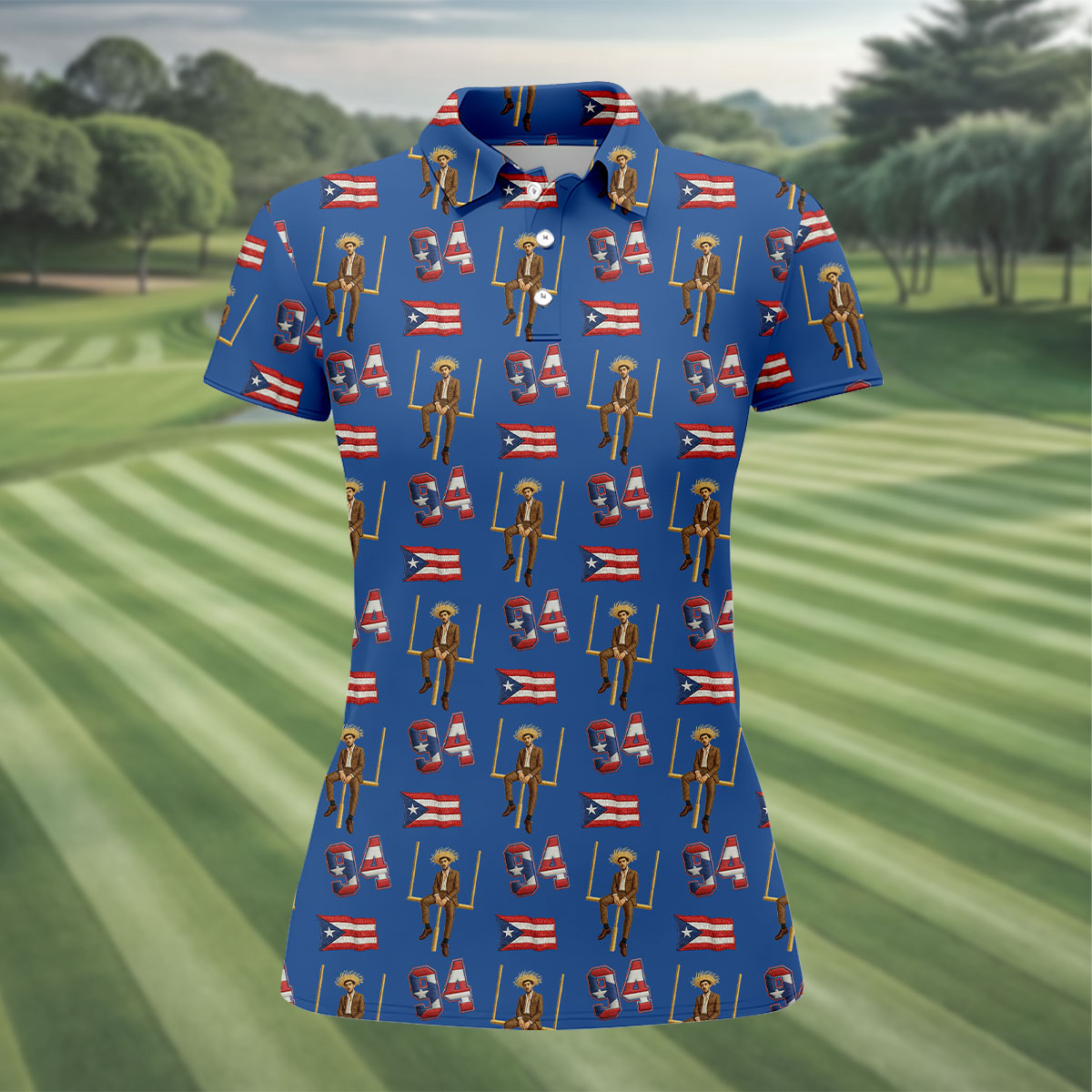 Bad Bunny Benito Bowl Football Theme Blue Polo Shirt Womens, American Football League Gift Ideas For Football Fans