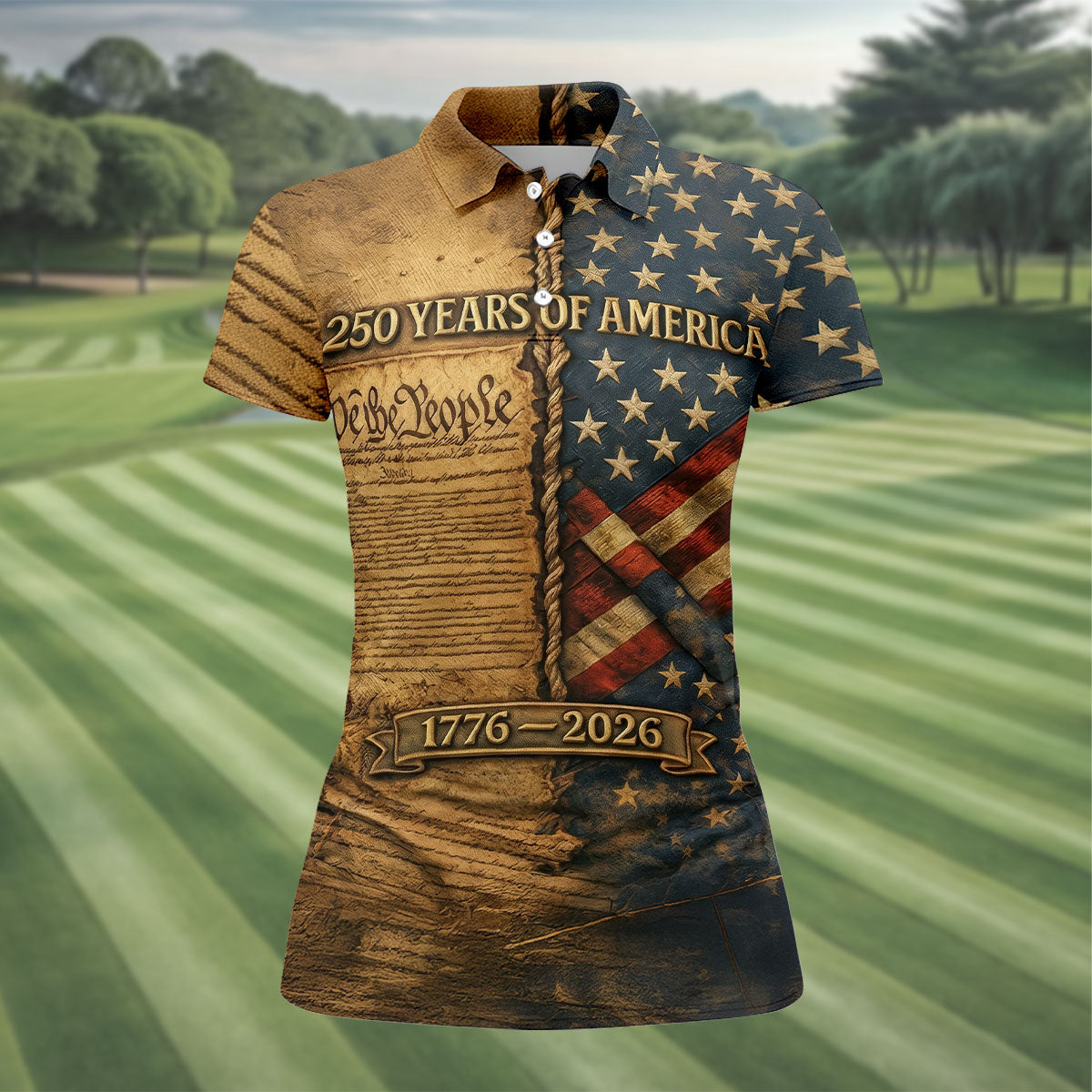 We The People 250 Years Of America 1776-2026 4th Of July Golf Shirt, Retro Golf Shirt, Golf Shirt For Women