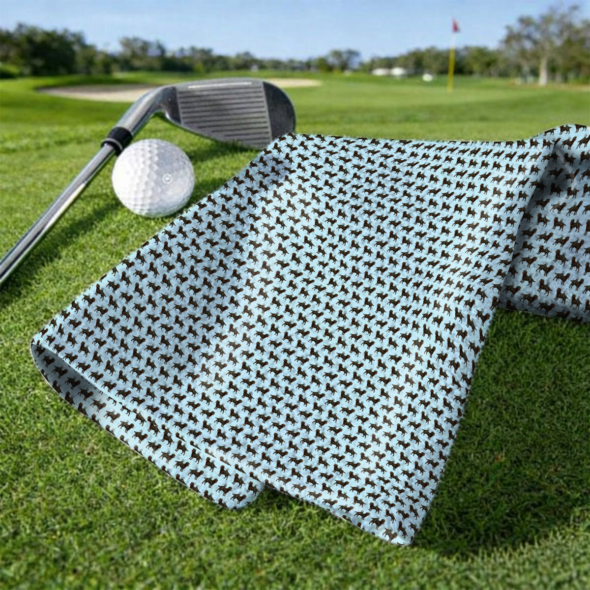 Chocolate Labrador Golf Towels, Funny Dog Golf Towel, Labrador Lover Gift