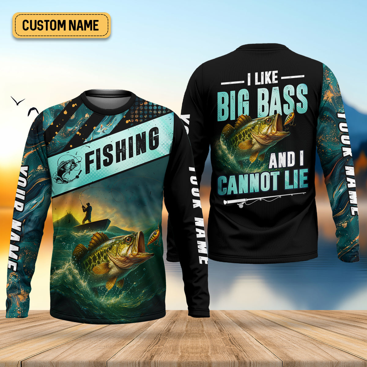I Like Big Bass And I Cannot Lie Shirt, Funny Fishing T-shirt, SPF Shirt For Men, Gift For Fisherman