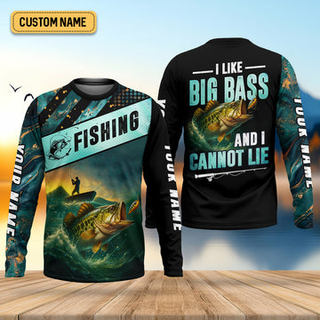 I Like Big Bass And I Cannot Lie Shirt, Funny Fishing T-shirt, SPF Shirt For Men, Gift For Fisherman