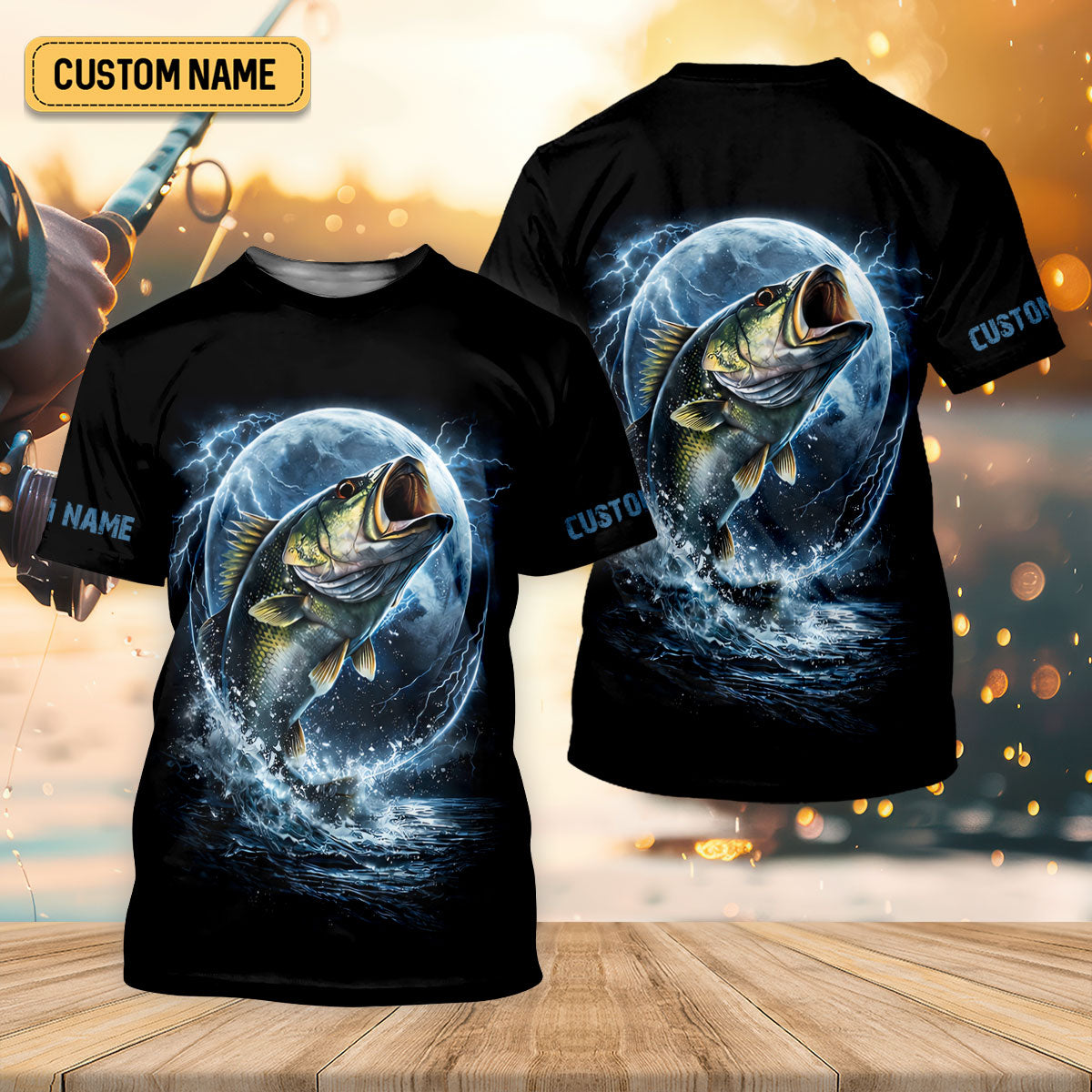 Night Bass Fishing UPF Shirts, Performance Fishing Shirts, Fishing Shirts For Men, Gift For Fisherman