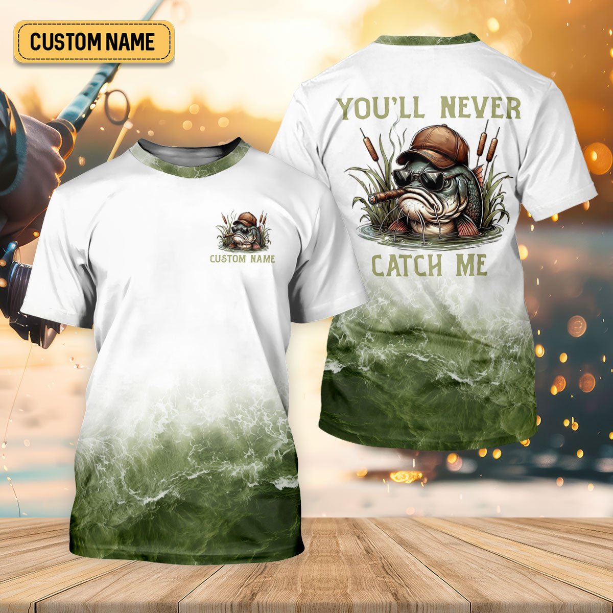 You’ll Never Catch Me, Fishing UPF Shirts, SPF Long Sleeve Shirts, Funny Fishing Shirt, Fishing Shirts For Men