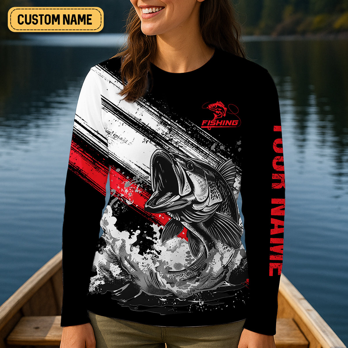 Eat Sleep Fish Repeat Water Splash Fishing UPF Shirts, Female Fishing Shirts, Women Fishing Shirt