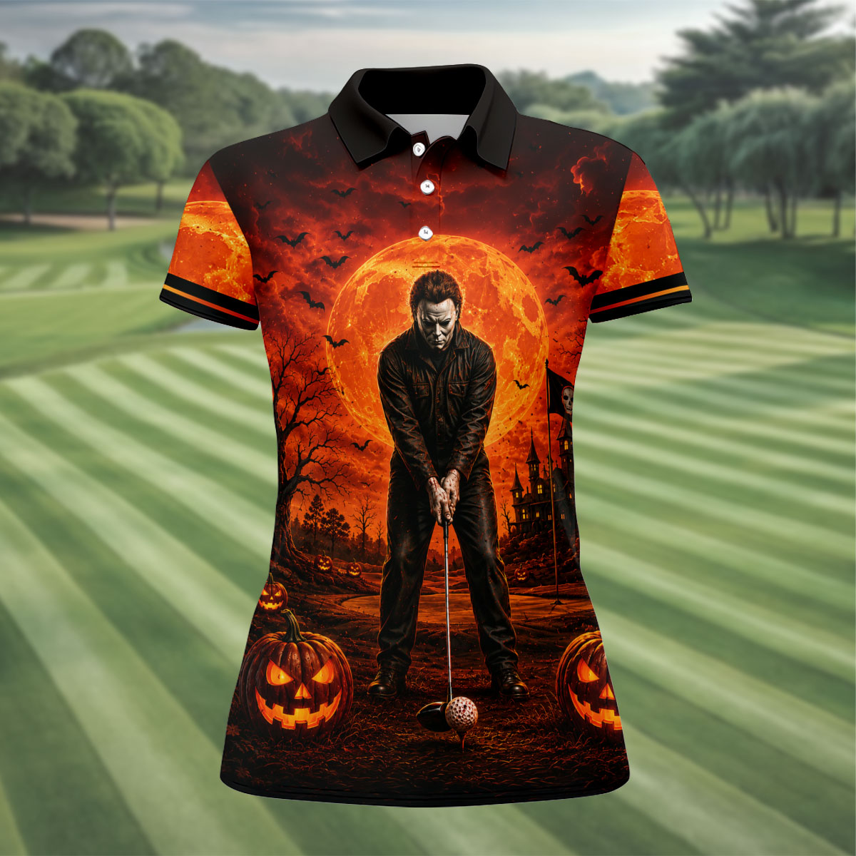 You Can't Kill The Bogeyman Halloween Golf Polo Shirt, Women’s Golf Polo, Womens Golf Tops