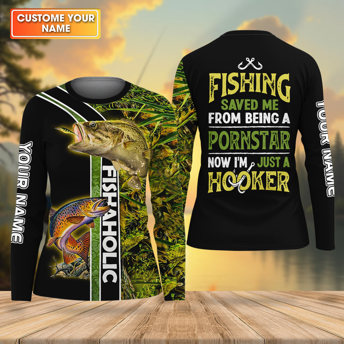 Now I'm Just A Hooker Funny Fishing Shirt, Fishing UPF Shirts, Fishing Shirt For Women