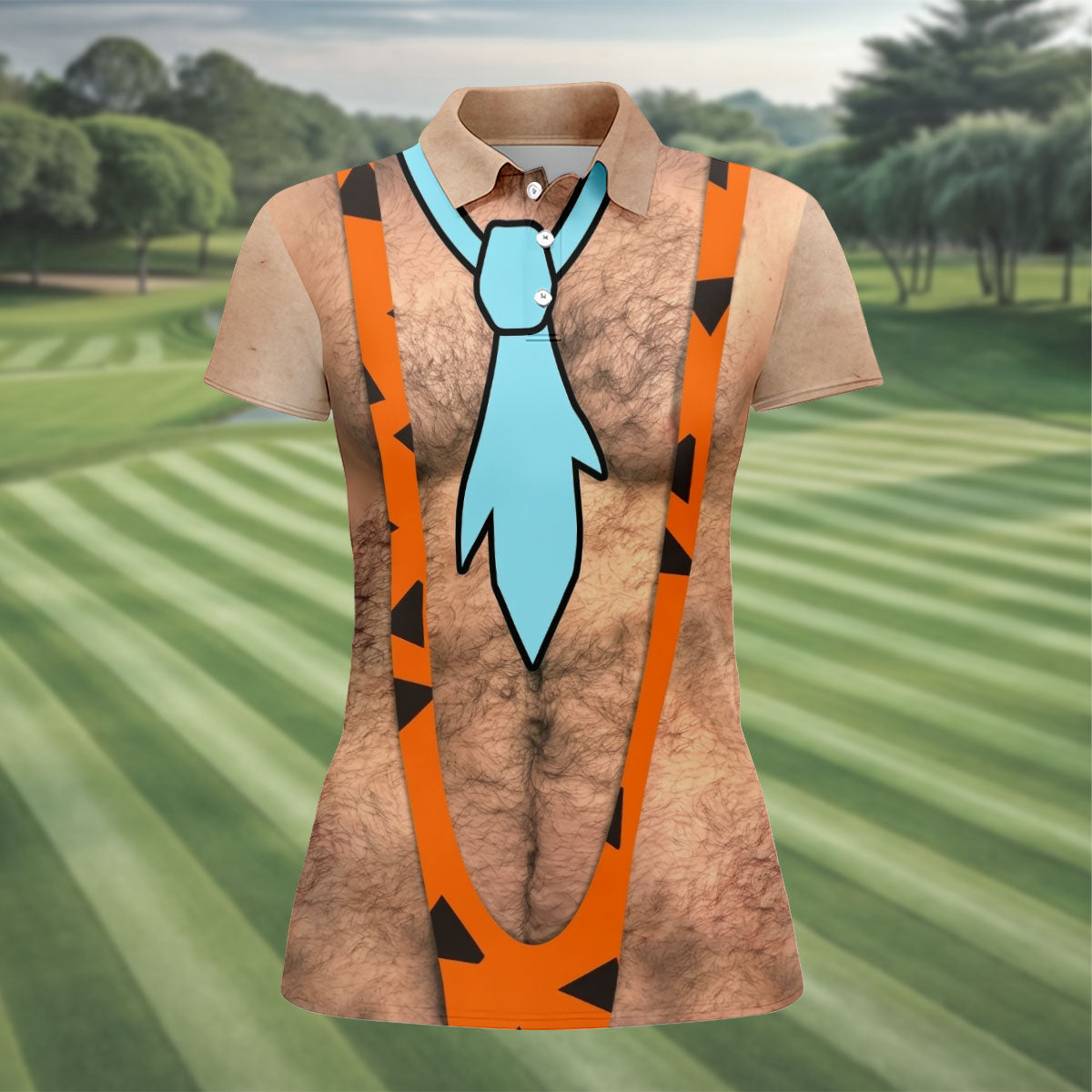 Funny Hairy Chest And Tie Halloween Costume Polo Shirt, Women's Golf Polo, Golf Apparel
