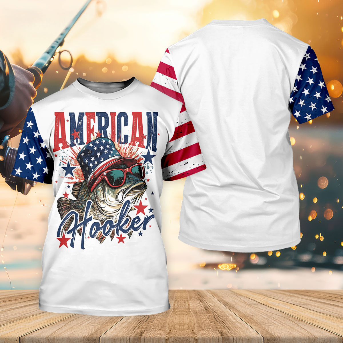 American Hooker Patriotic Fishing Shirt, Fishing UPF Shirts, 250th Anniversary Fishing Shirt For Women