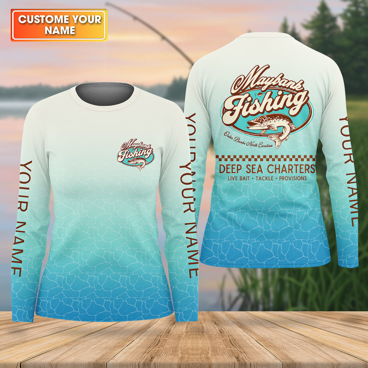 Maybank Fishing Deep Sea Charters Funny Fishing Shirt, Fishing UPF Shirts, Women Fishing Shirt