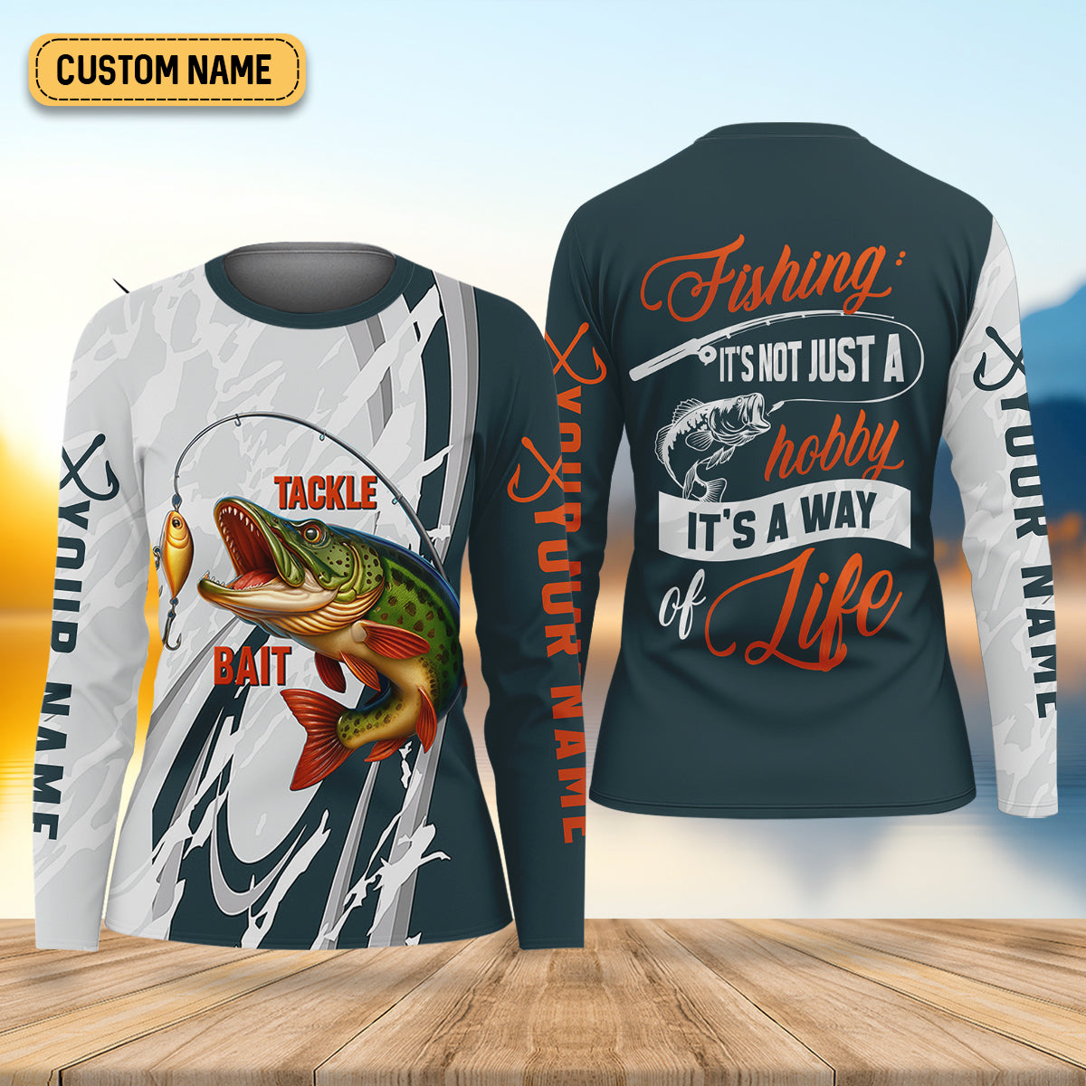 Tackle Bait Fishing UPF Shirts, Fishing Shirt For Women, Funny Fishing Shirt, SPF Long Sleeve Shirts Womens